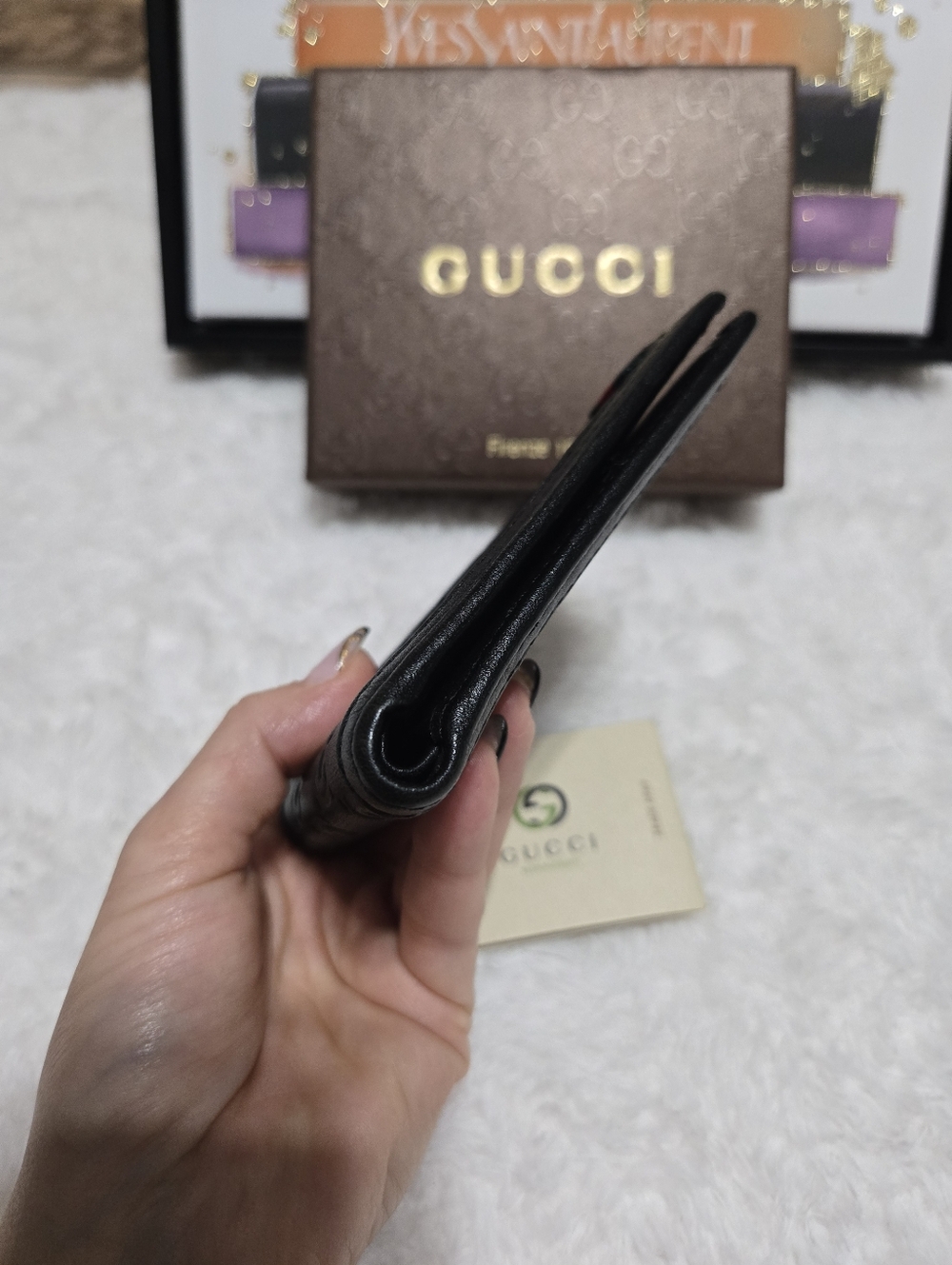 Gucci Black Guccissima Leather Bifold Sherryline Men's Wallet - Picture 5 of 9